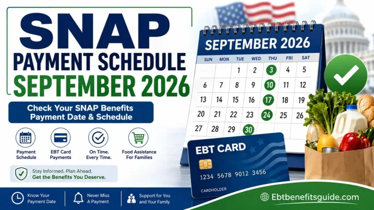 Food Stamps payment schedule September 2026 - EBT deposit dates by state